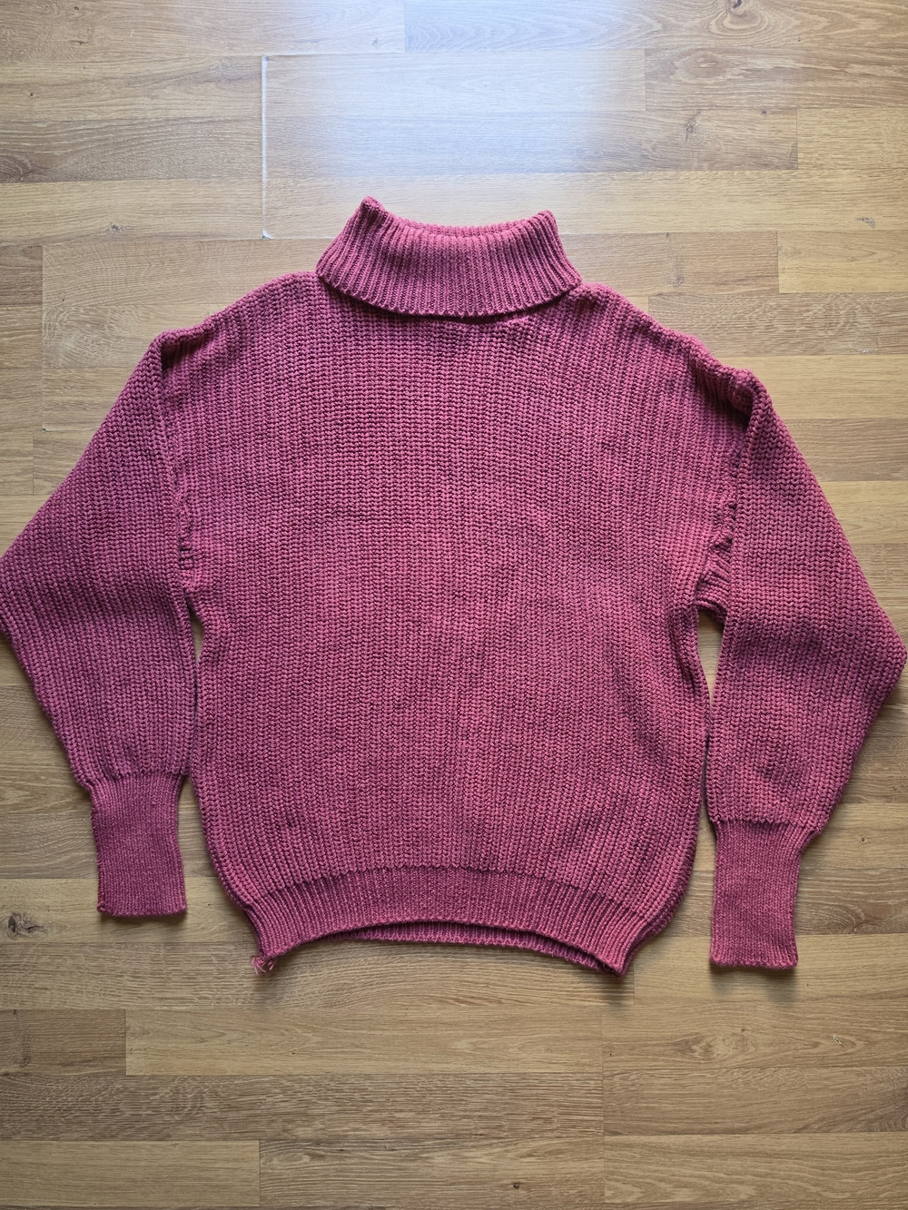Vintage Men's Turtleneck Pullover Sweater - Rust Red